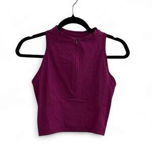 Athleta Cropped Sleeveless Zip Top Purple Women’s XS Athletic Tank